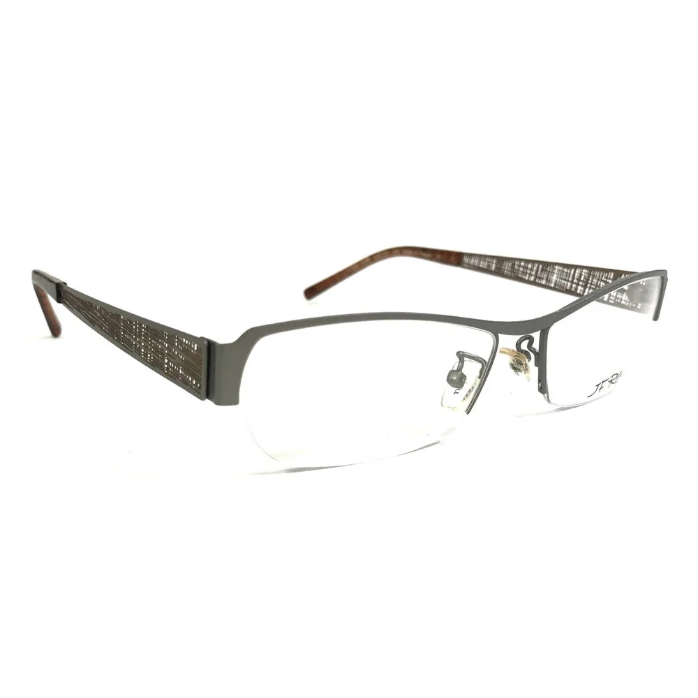 J.F. Rey Eyeglasses Frames JF2590 0592 Matte Silver Pale Gold Half Rim 54-15-145